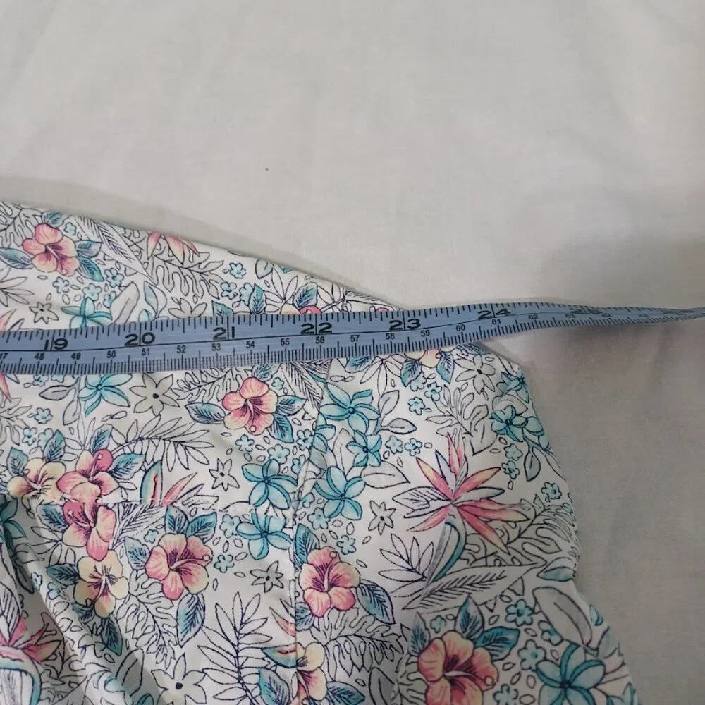Tommy Bahama Shirt Mens XXXL Blue White Long Sleeve Floral Vented The Siesta Key - Picture 8 of 10